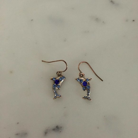 Cute Dolphin Bracelet and Earrings Silver Blue - Picture 4 of 6